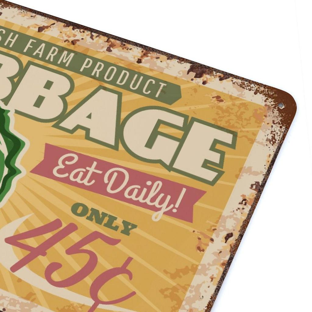 1 Pack Worn-effect Vintage Metal Poster, Nostalgic Look, Decorative Hanging Art for Bar Café Kitchen Restaurant or Living Room Walls