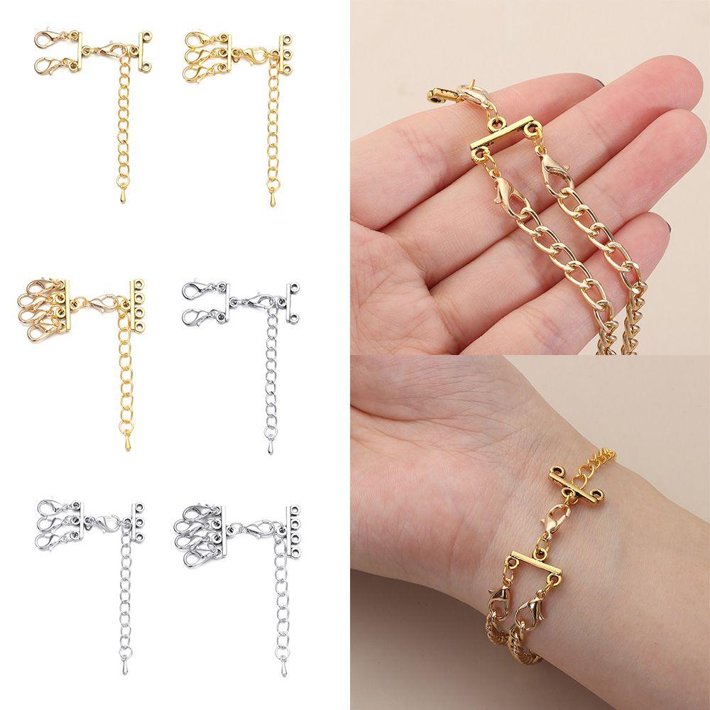 Многослойные застежки для ожерелья, браслета, соединители с застежкой-карабином, удлинительная цепочка