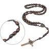 Vintage Style Catholic Wooden Rosaries Necklace with Beads Casual Wear Accessory for Fashionable and Religious Occasion