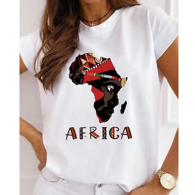 Новые африканские забавные футболки в стиле стритвир для девочек, Харадзюку, белая одежда, с коротким рукавом, летние футболки, повседневные женские топы с круглым вырезом