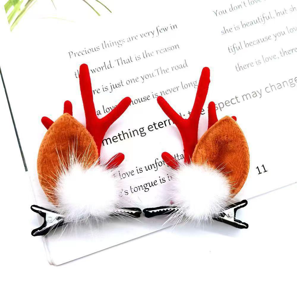 Children's Reindeer Antler Hair Clip - Cute Christmas Cartoon Hair Accessory