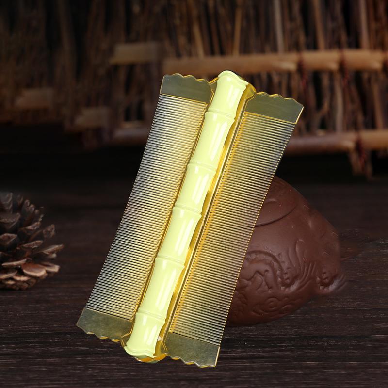 1 шт. бамбуковый гребень от вшей двухсторонний супер густые зубцы удаляет перхоть очищает кожу головы массажный гребень удаление блох инструменты для волос