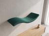 Metal cat shelf Wave 95cm Asymmetrical Right Bottle green