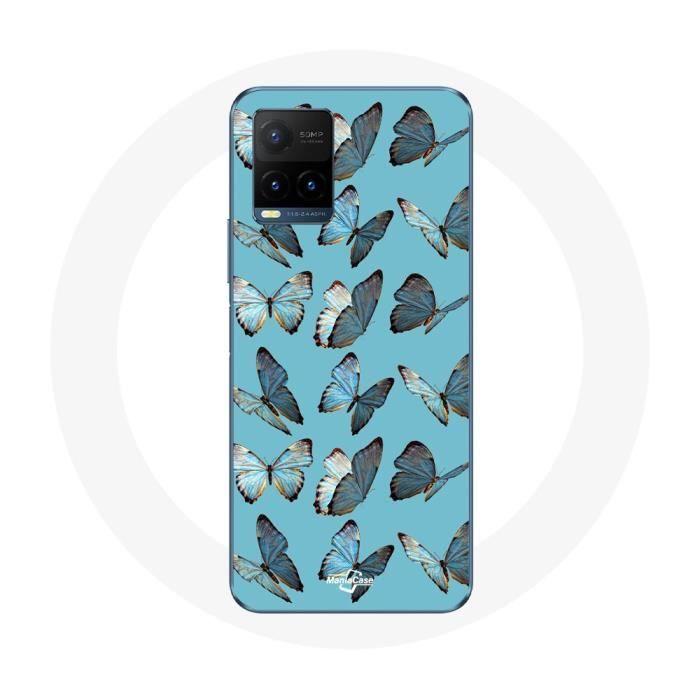 Case for Vivo Y21s 2021 / Y21 2021 Butterflies Blue Background