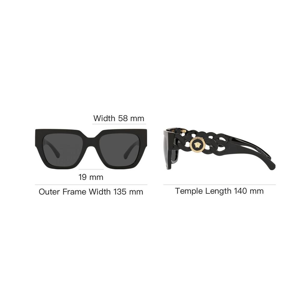 Versace Logo Square Sunglasses Women sunglasses Black 0VE4409-GB1-87-BLACK