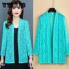 Summer Season Large Size Women's Clothing Mid-length Lace Cardigan Thin Coat Outside Long Sleeve Sun Protection Clothing Air Conditioner
