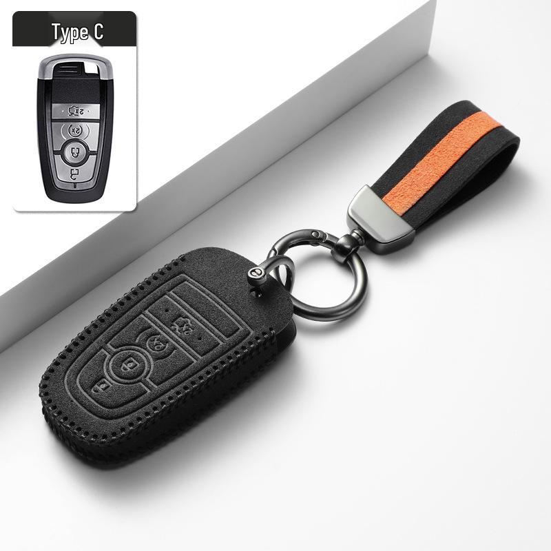 Two-Tone Suede Key Shell for Ford Mondeo, Edge, Explorer, and Focus
