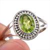 Natural Peridot Gemstone Handmade 925 Solid Silver Gift Jewelry Ring Size 9 j8N10
