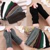 Fashion Solid Gifts Winter Warm Women Lady Knitted Gloves Fingerless Mitten