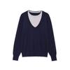 Spring 2026 European & American Style Women's Long Sleeve Round Neck Patchwork Knitwear