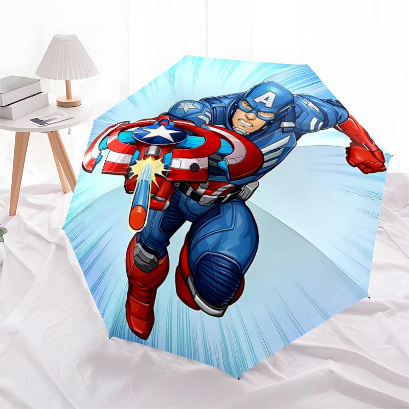 1pc Captain America, Shield Automatic Folding Umbrella - Sturdy 8-Rib Polyester Canopy,Sun-Defying Travel Companion yy251023156