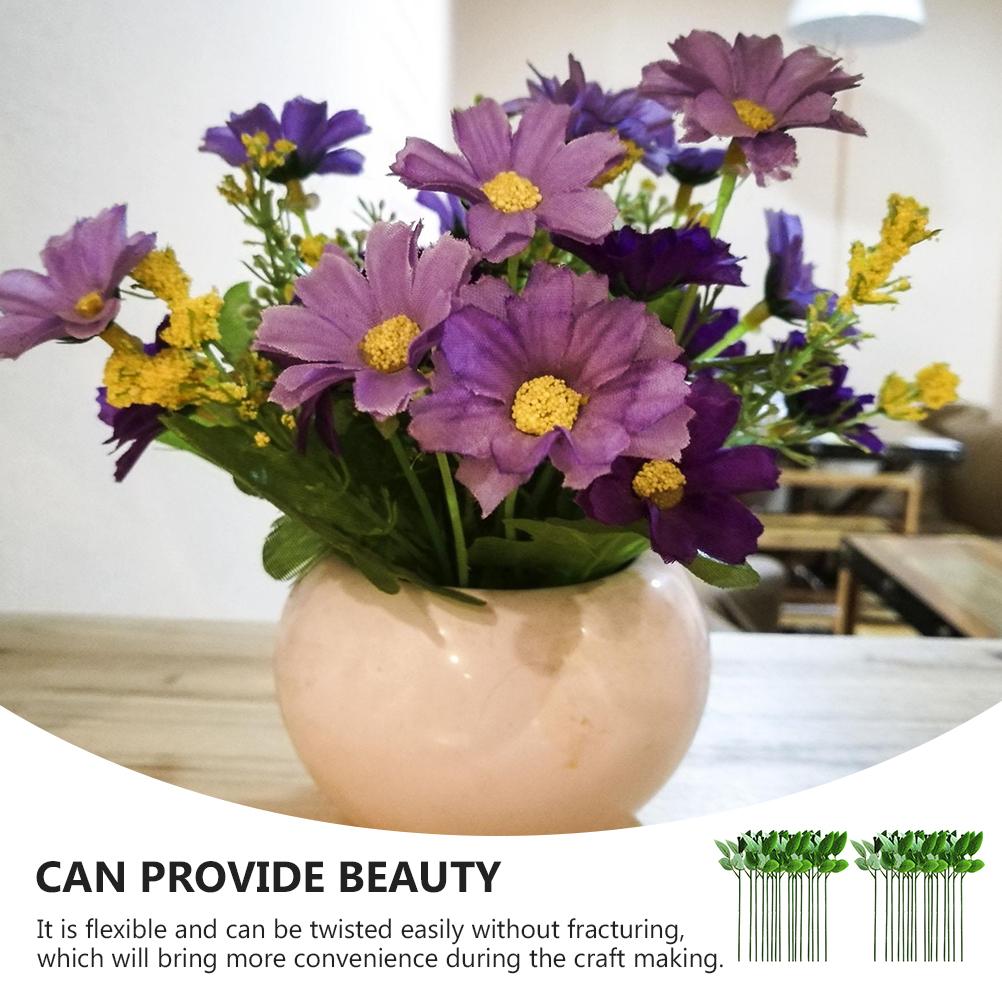 40 шт. стеблей роз из высококачественного материала, цветочные стебли, зеленая цветочная проволока, свадебные композиции, проволока ручной работы, поделки своими руками