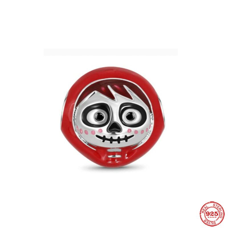 Fashion 925 Silver Charm Skeleton Bead Halloween Easter Pendant Safety Chain Fit Original Fashion Bracelet DIY Women Dangle Gift