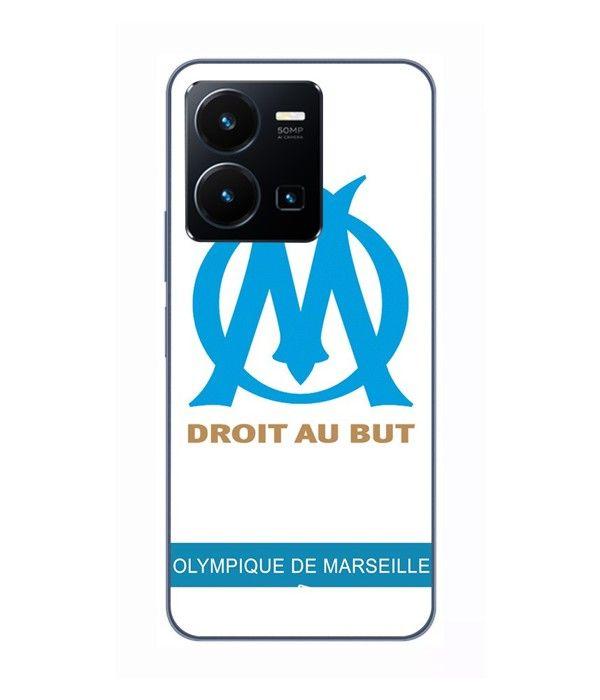Coque Pour Vivo Y35 4G logo om olympique de marseille blanc Fond Maniacase