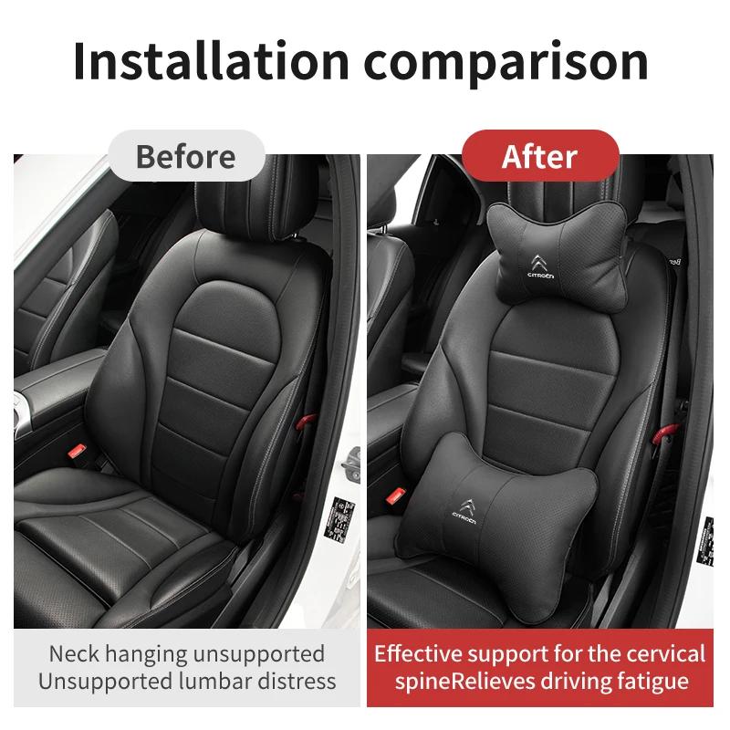 POOR1 Car Seat Back Head Neck Pillow Cushion Headrest Lumbar Support For Citroen Grand Berlingo Jumper Celysee Xsara Picasso Aircross