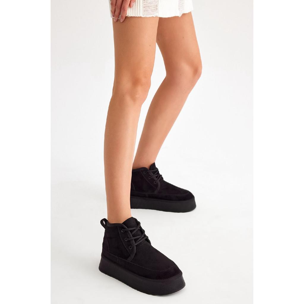 Женские бежевые замшевые женские замшевые ботинки из овчины на шнуровке удобного кроя