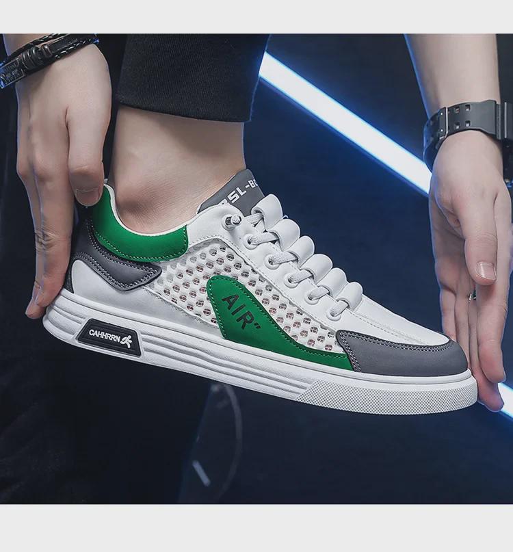 Мужские летние сетчатые кроссовки 2024 года: Дышащая, универсальная, легкая, модная спортивная повседневная обувь