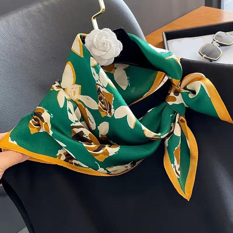 Scarf Silk Bandana Women Square Scarves Wrap Kerchief Spring Fashion Luxury High Quality Headband Hijab Shawls