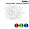50 ШТ 5 мм Полноцветный Светодиод RGB Красный/Зеленый/Синий Общий Катод/Анод Четырехногий Прозрачный Яркий Цветной Свет 5 мм Диод Цветной