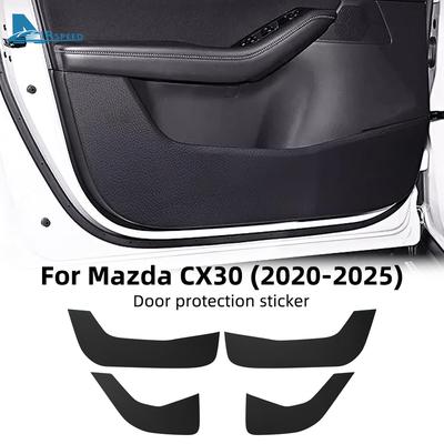 Накладка на дверь от пинков для Mazda CX-30 CX30 2024 2025 LHD RHD Автомобильные кожаные карбоновые коврики Аксессуары для отделки салона