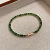 Винтажный браслет в корейском стиле с изумрудным цирконом: Шикарная роскошь для женщин и подарок лучшей подруге