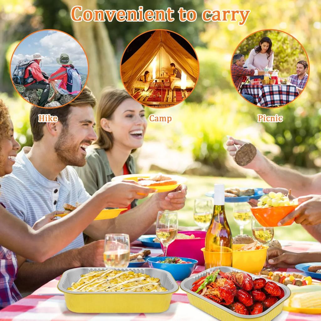 20 шт. Алюминиевые формы с крышками, пищевая алюминиевая фольга, противень, золотой лоток-контейнер, прямоугольные алюминиевые формы для выпечки кексов