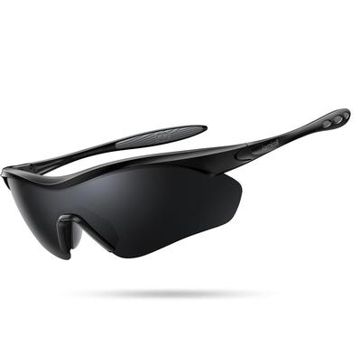 Спортивные поляризационные для TR90 UV400 TAC Поляризационные зеркальные UV Азиатские Черные Черные [Lamicall] Солнцезащитные очки, Линзы, Велоспорт, Бейсбол, Пеший туризм, Рыбалка, Бег,