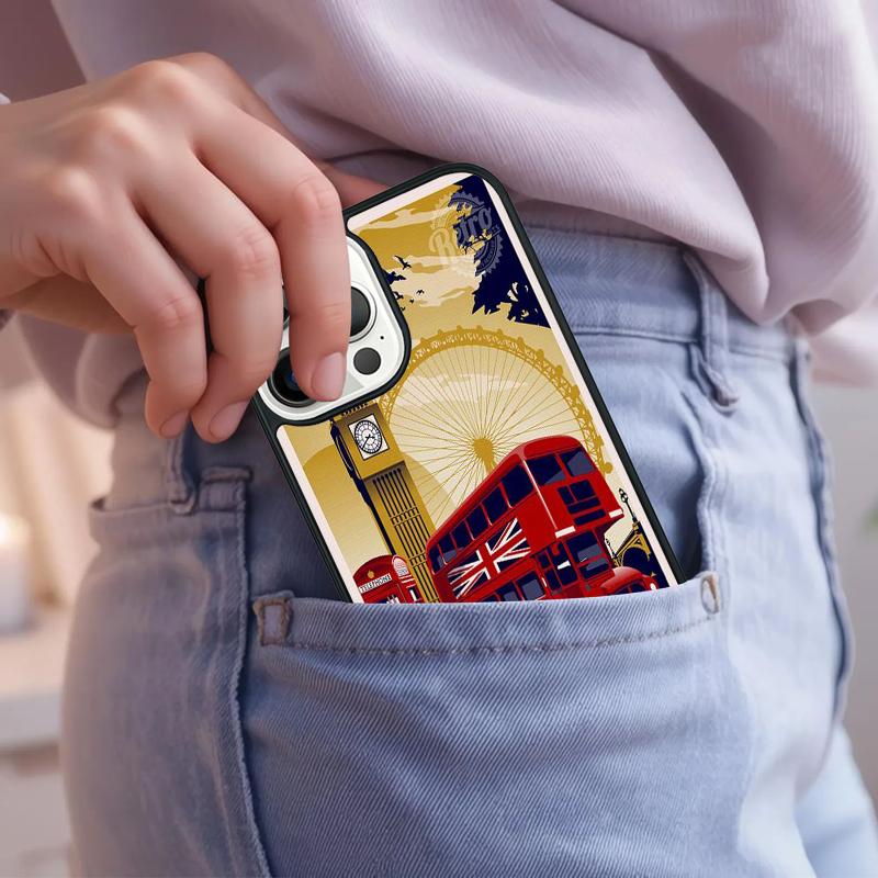 London Red Telephone Bus Big Ben Phone Case For iPhone 17 Air 15 16e 14 13 Pro Max Coque 12 11 Pro Max PLUS cover