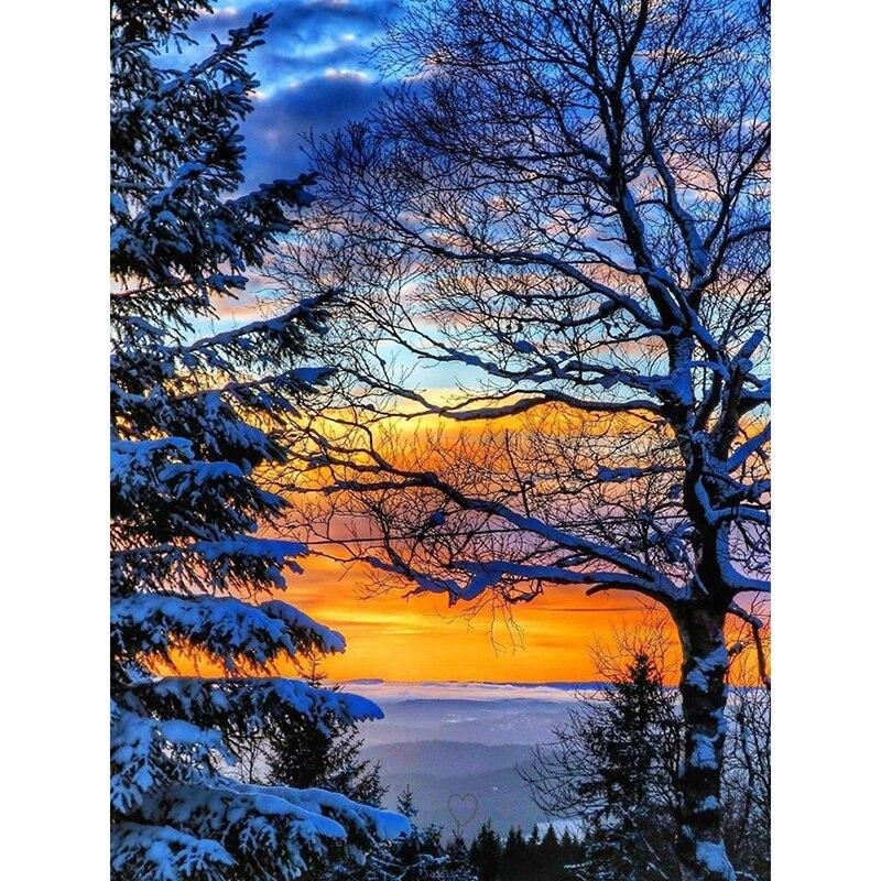 Новый 5D DIY алмазная живопись закат дерево Алмазная вышивка пейзаж вышивка крестом полная круглая дрель ремесла домашний декор подарок