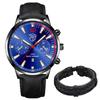 Men's Fashion Sports Watches Men Luxury Business Quartz Wristwatch Calendar Male Casual Leather Bracelet Watch Luminous Clock