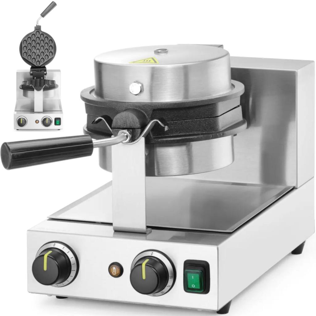 Rotary waffle maker for Bubble Waffles, diameter 170 mm, 1500 W