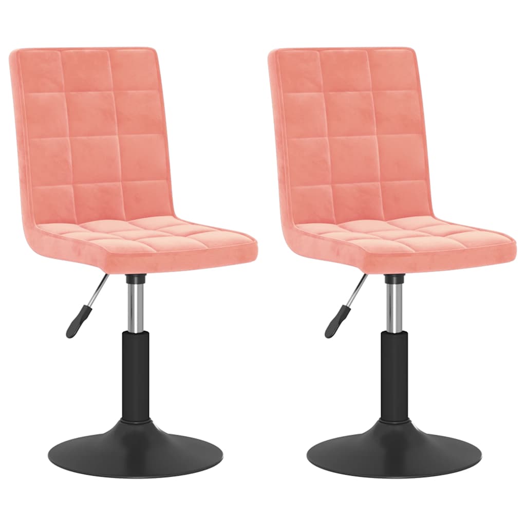 Dining Chairs 2 pcs Swivel Pink Velvet