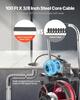 Drain Cleaner Machine 30m x 10.5mm, Auto Feed Sewer Snake Auger on Wheels - with 8 Cutters & Air-Activated Foot Switch for 50mm to 100mm Pipes