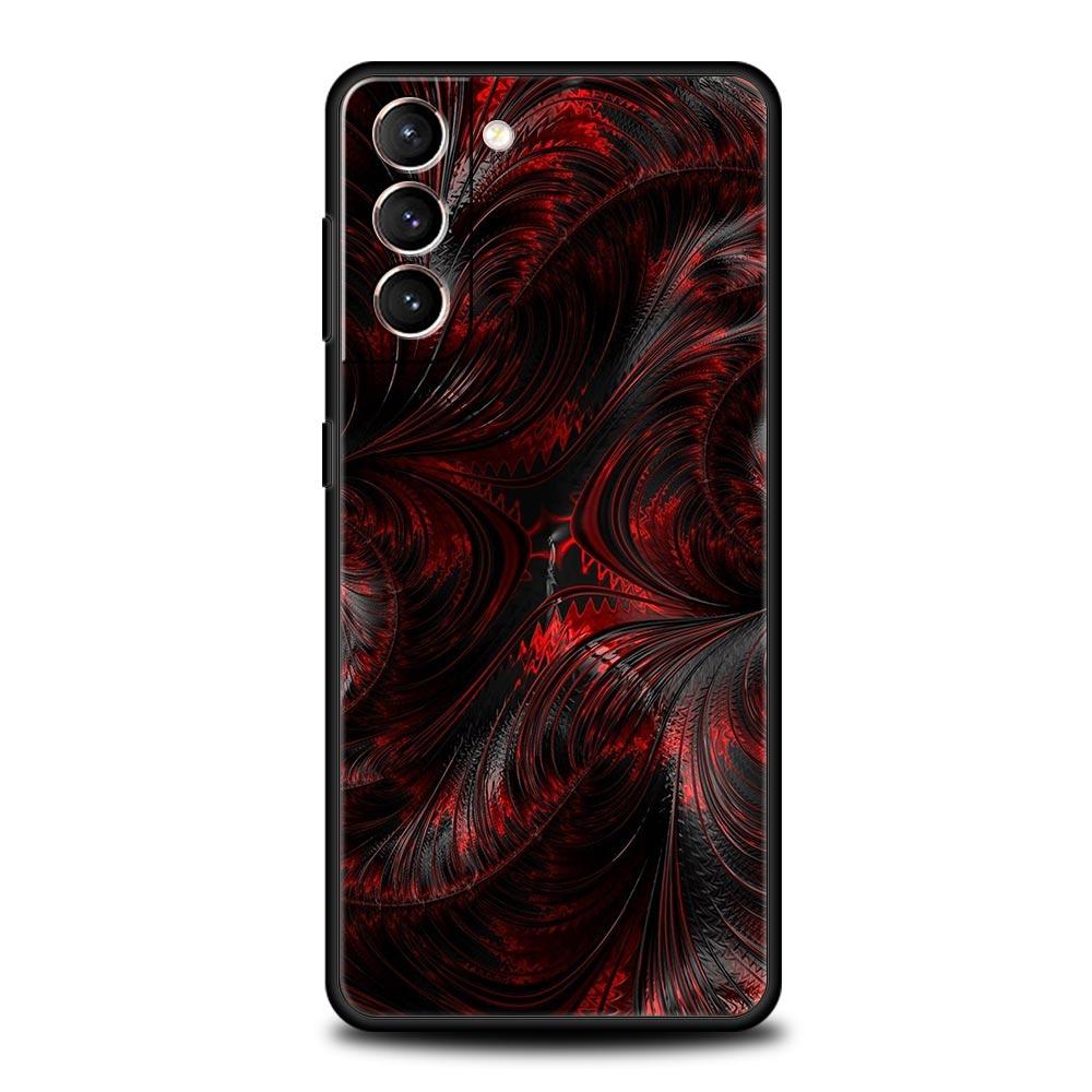 Черный красный волнистый арт чехол для телефона для Samsung Galaxy S26 S25 S24 S23 S22 S20 S21 FE Ultra S25 Edge Plus 5G Мягкий ТПУ чехол Fundas