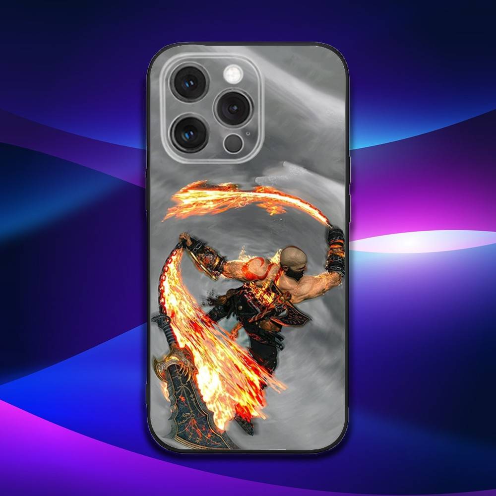 Чехол для телефона G-God Of W-War Game для iPhone 16e, 16, 15, 14, 13, 12, 11, Pro, X, XS, Max, XR, Plus, Mini Мягкий черный чехол