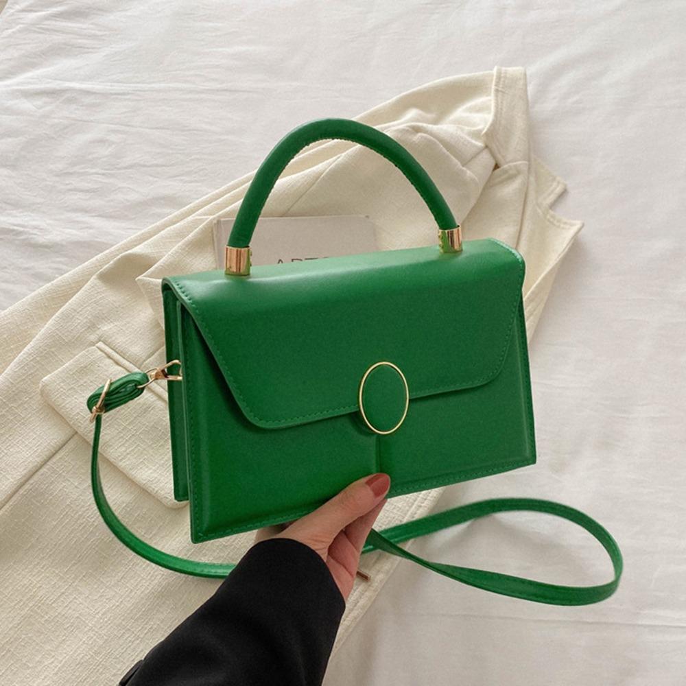 Korean Style Crossbody Messenger Bags PU Leather Retro Crossbody Bag Square Shoulder Bag Girls