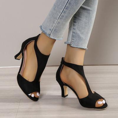 Лето 2024 года, хит продаж, женские босоножки на высоком каблуке, сексуальные туфли с острым носком и открытым носком, модные простые босоножки с застежкой-молнией сзади