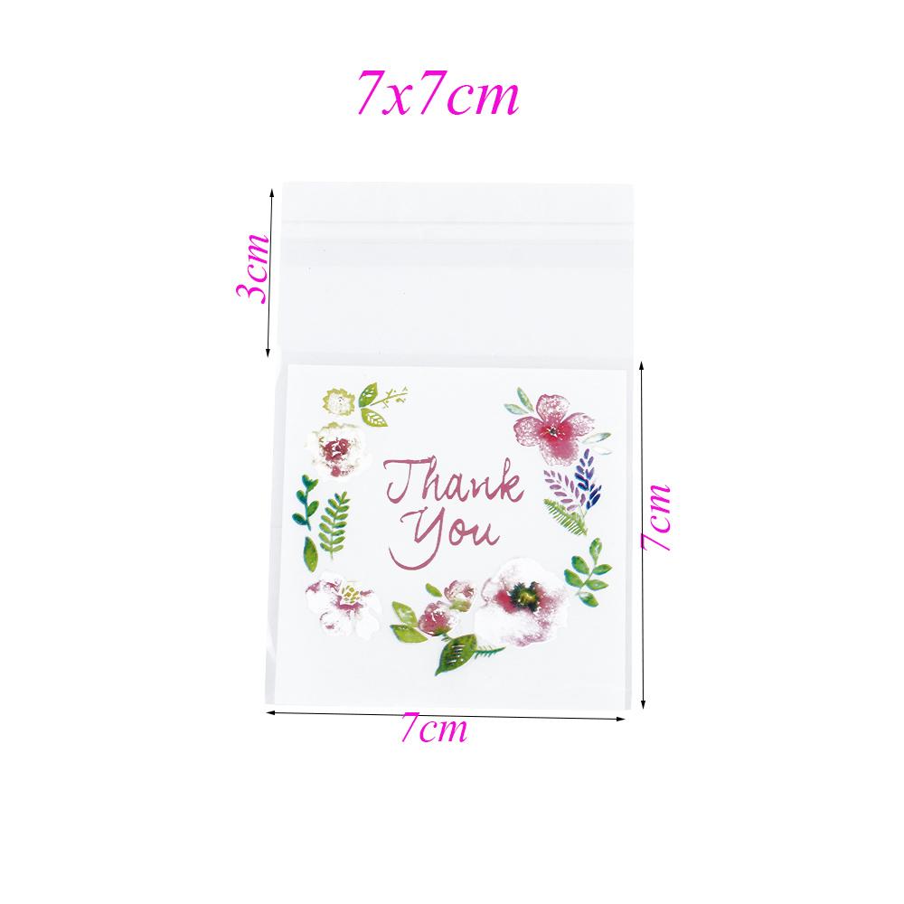 100pcs   4 Sizes Hot Wedding Favors Plastic Thank You Candy Bag Cookie Package Self-Adhesive