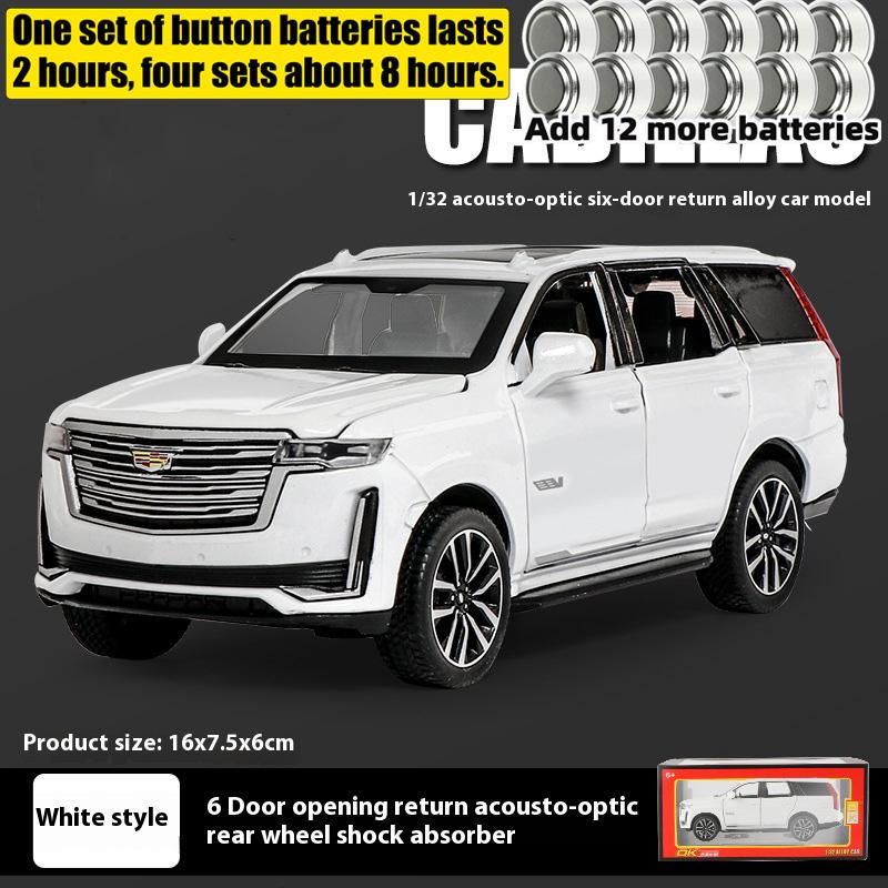 AABHU1 Diecast 1:32 Cadillac Escalade SUV Alloy Model Sound And Light Pull Back Toy Accessories For The Car Birthday Present For Boys