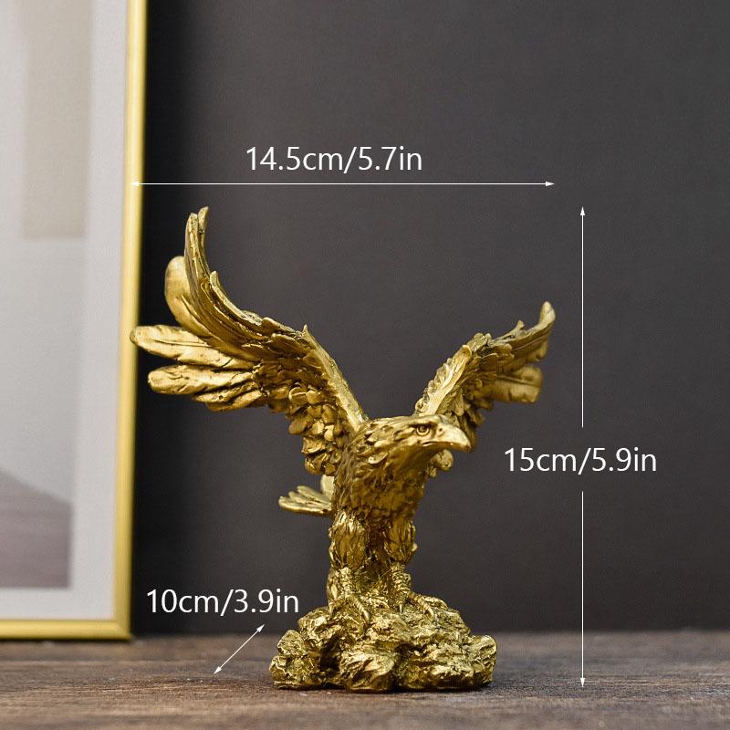 Nordic Resin Golden Eagle Animal Figurines Hawk Statue Craft Sculpture Ornament Home Living Room Office Desktop Cabinet Decor