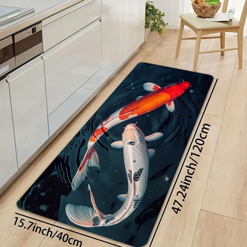 1 шт. анти-усталостные кухонные коврики, с рыбным принтом, водонепроницаемые, нескользящие, толстые, мягкие, прочные, удобные, стоячие коврики для кухни