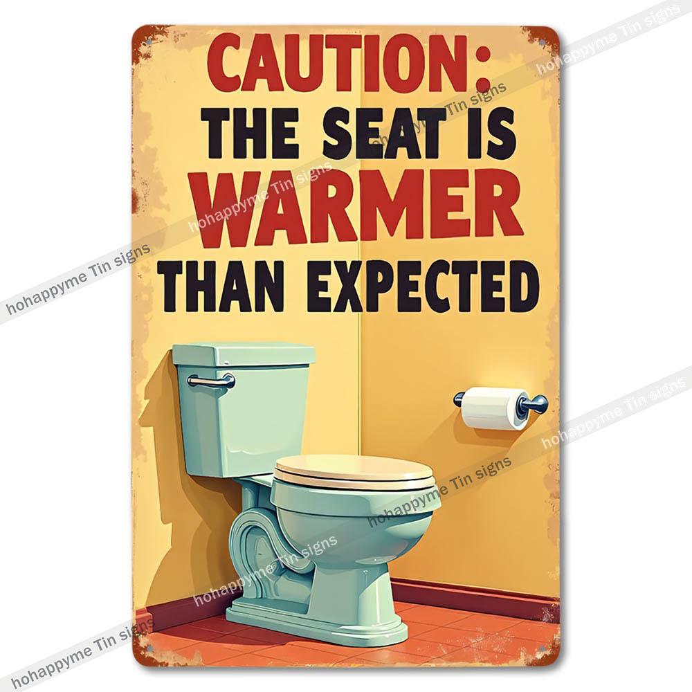 Vintage Metal Bathroom Sign Retro Funny Wall Decor for Home Restroom