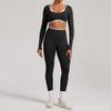 Seamless Yoga Set Long Sleeve Fitness Wear With Moisture Wicking For Women Outdoor Running