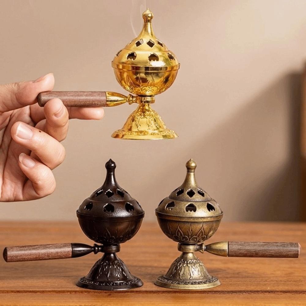 Hollow Out Rotating Incense Burner Non-Stick Powder Aromatherapy Stove Home Fragrance