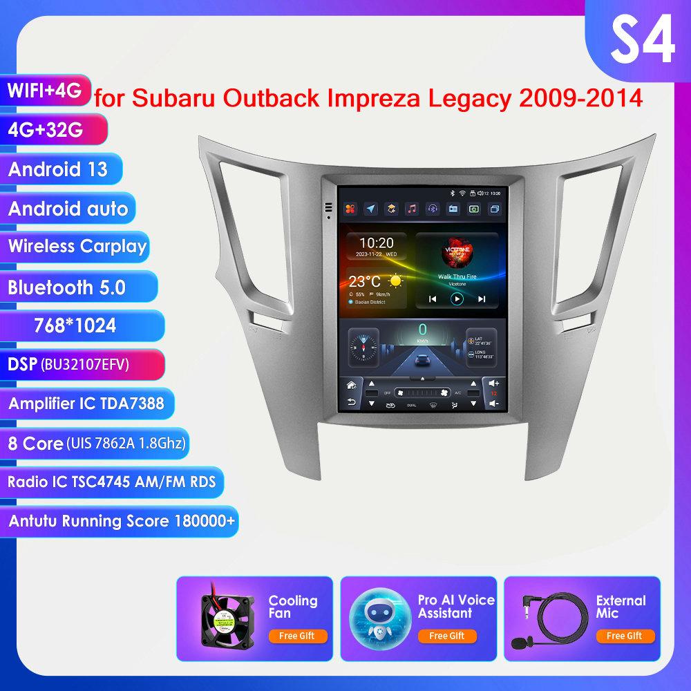 OSSURET 9,7" Android 13 беспроводной Carplay для Subaru Outback Impreza Legacy 2009-2014 GPS стерео автомобильный радиоприемник интеллектуальный мультимедийный плеер 4G BT 2 Din