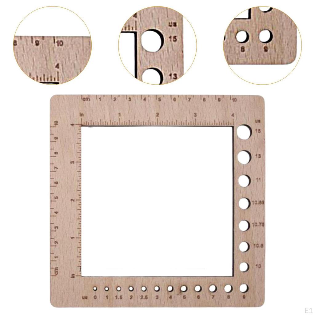 Knitting Gauge Ruler Practical Multifunction Small Craft Lightweight Needlework Counting Frame