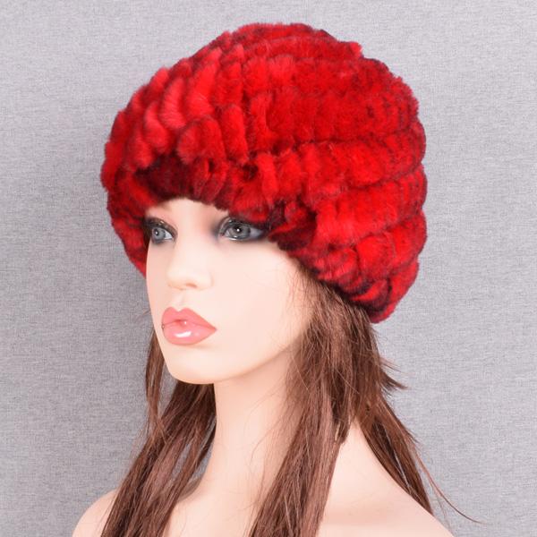 Зимняя теплая вязаная меховая шапка из кроличьего меха с ананасом, женские толстые шапки, шапочки для мамы