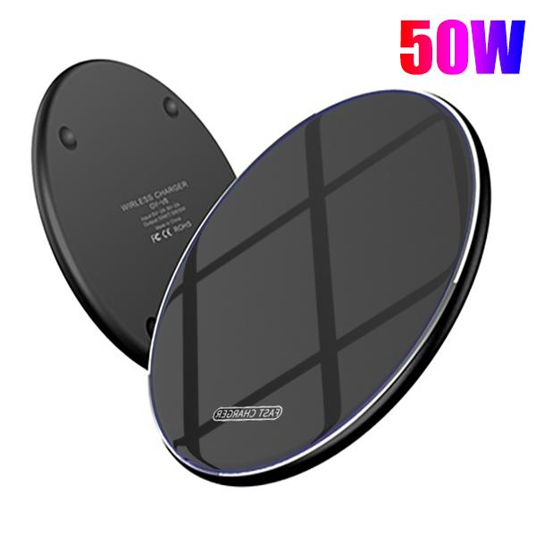 NEW 50W Qi Wireless Charger Fast Charging Pad for All Qi Standard iPhone Samsung Huawei Xiaomi Android Mobile Phone