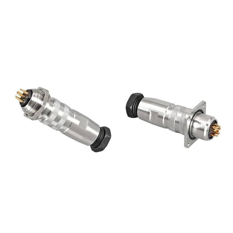 5/10 шт. IP67 M16 Круглый разъем C091 Водонепроницаемый 2 3 4 5 6 7 8 12 14 16 Контактный Авиационный штекер Металлическое экранирование Штекерные разъемы