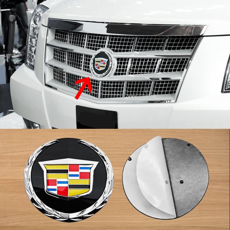 1pcs 142mm 3D ABS Car Front Emblem Grille logo Sticker Badge Accessories For Cadillac Escalade 2007-2014 Year